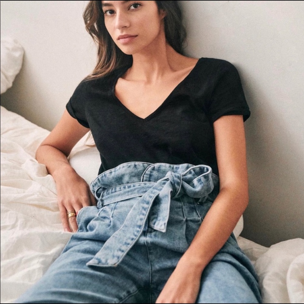 Sezane Malcom Tshirt Noir size M NWT